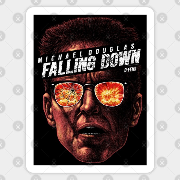 Falling Down, D-Fens, Cult Classic Sticker by PeligroGraphics